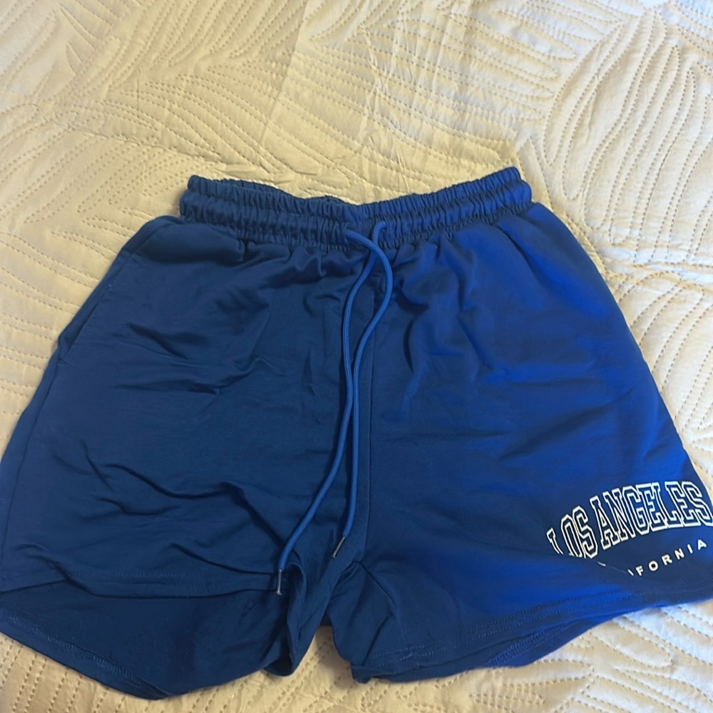 LA California blue basketball shorts